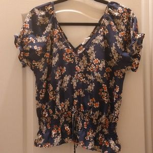 Floral V-cut Top